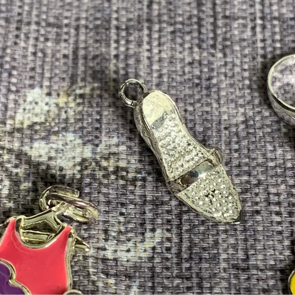 Set of 4 Enameled Flip Flop High Heel Summer Theme Charms for Bracelet - Picture 7 of 8